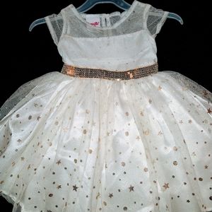 Pretty white and gold little girl dress